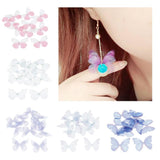 Max 10xColorful Chiffon Butterfly Earring Ear Stud Hairpin Decors white red