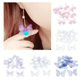 Max 10xColorful Chiffon Butterfly Earring Ear Stud Hairpin Decors white red