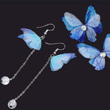 Max 10xColorful Chiffon Butterfly Earring Ear Stud Hairpin Decors white red