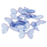 Max 10xColorful Chiffon Butterfly Earring Ear Stud Hairpin Decors dark blue