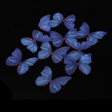 Max 10xColorful Chiffon Butterfly Earring Ear Stud Hairpin Decors dark blue
