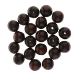 Maxbell 20 Pieces Coffee Wooden Round European Large Hole Beads Charms DIY Jewelry