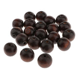 Maxbell 20 Pieces Coffee Wooden Round European Large Hole Beads Charms DIY Jewelry