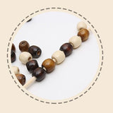 Maxbell 20 Pieces Coffee Wooden Round European Large Hole Beads Charms DIY Jewelry