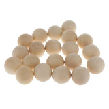 Maxbell 10/20 Pieces Bulk Round Wood Beads Loose Spacer for Jewelry Art Crafts 35MM