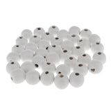 Maxbell 1 Pack Natural Round Wooden Beads 3 Sizes 25/18/14mm with Hole  25mm 20pcs