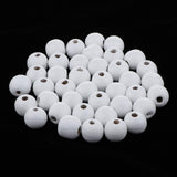 Maxbell 1 Pack Natural Round Wooden Beads 3 Sizes 25/18/14mm with Hole  25mm 20pcs