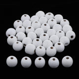 Maxbell 1 Pack Natural Round Wooden Beads 3 Sizes 25/18/14mm with Hole  25mm 20pcs