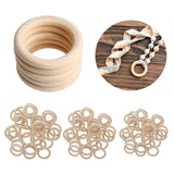 Maxbell 40/20pcs DIY Jewelry Making Wooden Ring for DIY Crafting Decor 40mm 40pcs