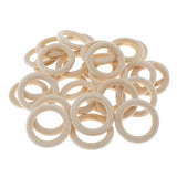 Maxbell 40/20pcs DIY Jewelry Making Wooden Ring for DIY Crafting Decor 40mm 40pcs