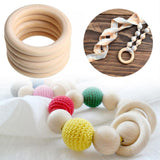 Maxbell 40/20pcs DIY Jewelry Making Wooden Ring for DIY Crafting Decor 50mm 40pcs