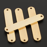 Max 4pcs oval double hole long bar jewelry making connector pendants  Golden