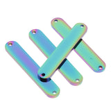 Max 4pcs oval double hole long bar jewelry making connector pendants  Rainbow