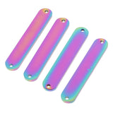 Max 4pcs oval double hole long bar jewelry making connector pendants  Rainbow