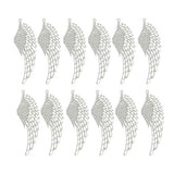 Maxbell 12pcs antique silver Large Hollow Angel Wing Charms Pendants Crafts