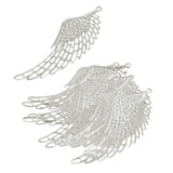Maxbell 12pcs antique silver Large Hollow Angel Wing Charms Pendants Crafts