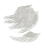 Maxbell 12pcs antique silver Large Hollow Angel Wing Charms Pendants Crafts