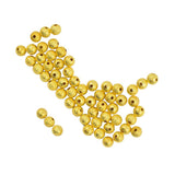 Maxbell 50 Pieces Brass Seamless Round Spacer Beads for Jewelry Making DIY Craft