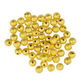 Maxbell 50 Pieces Brass Seamless Round Spacer Beads for Jewelry Making DIY Craft