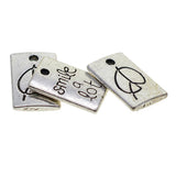 Maxbell 50pcs Tibetan Silver Rectangle smile a lot /fall in love charms Smile a lot