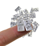 Maxbell 50pcs Tibetan Silver Rectangle smile a lot /fall in love charms Smile a lot