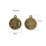 Maxbell Retro Word "I love you to the moon&back" Alloy Hanging DIY Charms Pendants