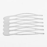Maxbell 10pcs Metal Blank DIY Hair Side Comb Craft Hair Accessory Silver 6 Teeth