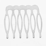 Maxbell 10pcs Metal Blank DIY Hair Side Comb Craft Hair Accessory Silver 6 Teeth