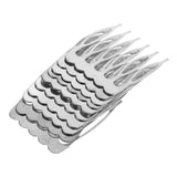 Maxbell 10pcs Metal Blank DIY Hair Side Comb Craft Hair Accessory Silver 6 Teeth