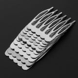 Maxbell 10pcs Metal Blank DIY Hair Side Comb Craft Hair Accessory Silver 6 Teeth