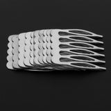 Maxbell 10pcs Metal Blank DIY Hair Side Comb Craft Hair Accessory Silver 6 Teeth