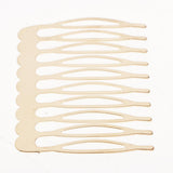 Maxbell 10pcs Metal Blank DIY Hair Side Comb Craft Hair Accessory Gold 10 Teeth