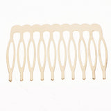 Maxbell 10pcs Metal Blank DIY Hair Side Comb Craft Hair Accessory Gold 10 Teeth