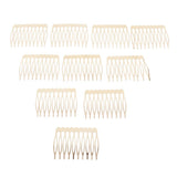Maxbell 10pcs Metal Blank DIY Hair Side Comb Craft Hair Accessory Gold 10 Teeth