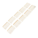 Maxbell 10pcs Metal Blank DIY Hair Side Comb Craft Hair Accessory Gold 10 Teeth