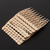 Maxbell 10pcs Metal Blank DIY Hair Side Comb Craft Hair Accessory Gold 10 Teeth
