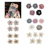 5/4set Colorful Lovely Flower Hair Deocr Hair Jewelry Clothes Decor Ring 4.5cm