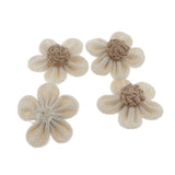 Maxbell 5/4set Colorful Lovely Flower Hair Deocr Hair Jewelry Clothes Decor Ring 8cm