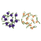 Maxbell 10x felt satin ribbon flowers floret embellishments DIY crafts  Orange