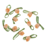 Maxbell 10x felt satin ribbon flowers floret embellishments DIY crafts  Orange