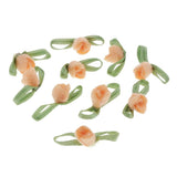 Maxbell 10x felt satin ribbon flowers floret embellishments DIY crafts  Orange