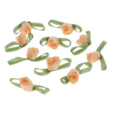 Maxbell 10x felt satin ribbon flowers floret embellishments DIY crafts  Orange