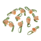 Maxbell 10x felt satin ribbon flowers floret embellishments DIY crafts  Orange