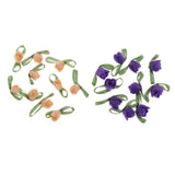 Maxbell 10x felt satin ribbon flowers floret embellishments DIY crafts  Orange