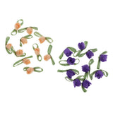 Maxbell 10x felt satin ribbon flowers floret embellishments DIY crafts  Orange