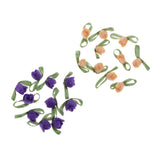 Maxbell 10x felt satin ribbon flowers floret embellishments DIY crafts  Orange