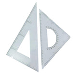 Maxbell 2 Pack 45/60 Degree Geometry Triangle Ruler Drawing Drafting Set