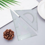 Maxbell 2 Pack 45/60 Degree Geometry Triangle Ruler Drawing Drafting Set