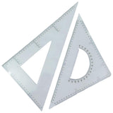Maxbell 2 Pack 45/60 Degree Geometry Triangle Ruler Drawing Drafting Set