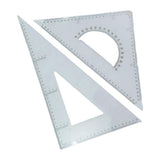 Maxbell 2 Pack 45/60 Degree Geometry Triangle Ruler Drawing Drafting Set